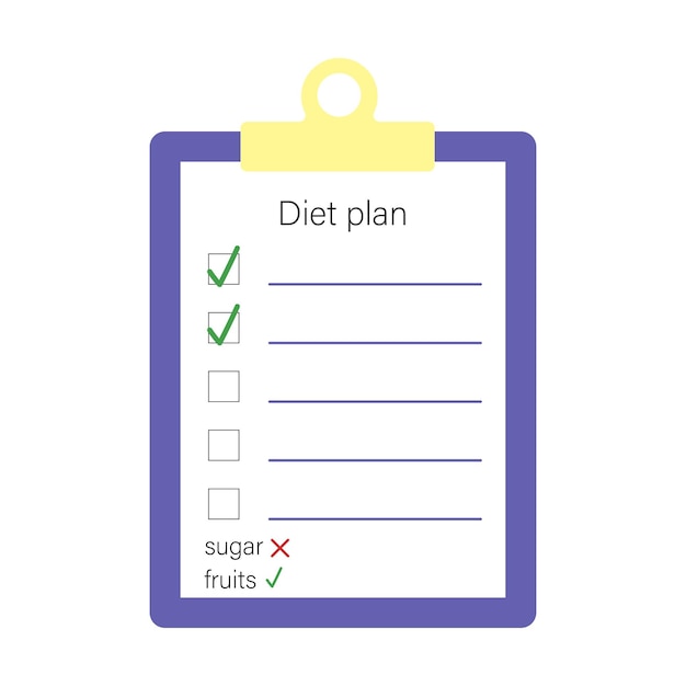 Vector illustration of a nutritionist with a diet plan