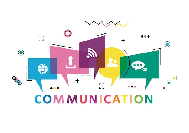 コミュニケーションの概念のベクトル図コミュニケーションという言葉