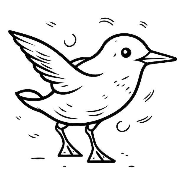 Вектор Векторная иллюстрация милой карикатурной чайки, стоящей на земле