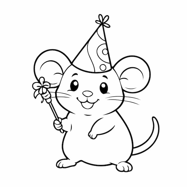 Вектор Векторная иллюстрация милого рисунка мыши для малышей