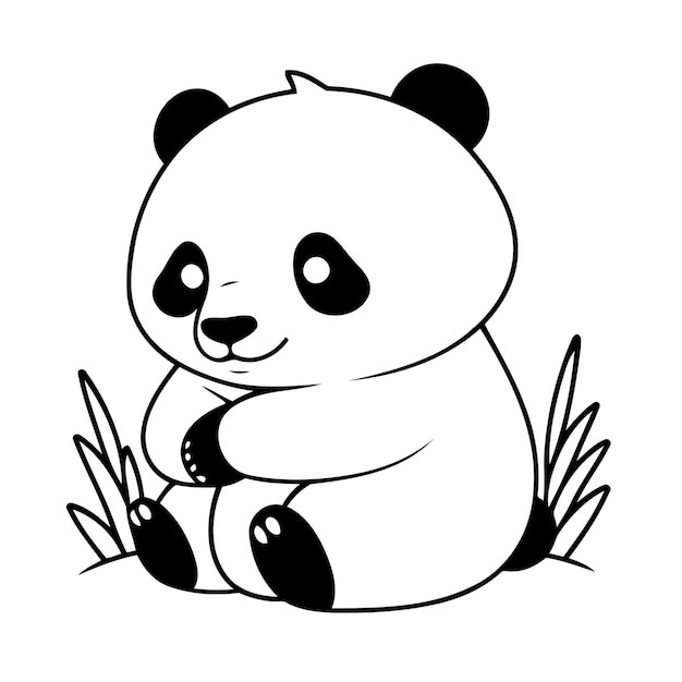 Вектор Векторная иллюстрация милого рисунка панды для детей