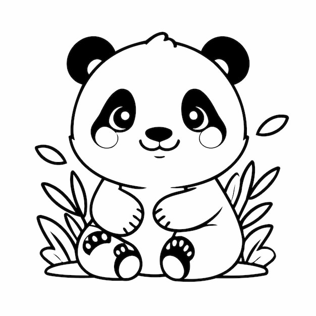 Вектор Векторная иллюстрация милого рисунка панды для детей