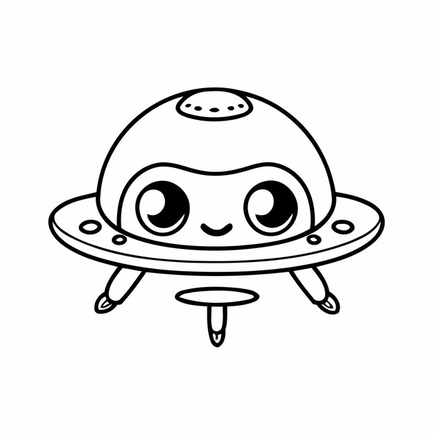 ベクトル 子供向けの可愛いufoドゥードルカラー活動のベクトルイラスト