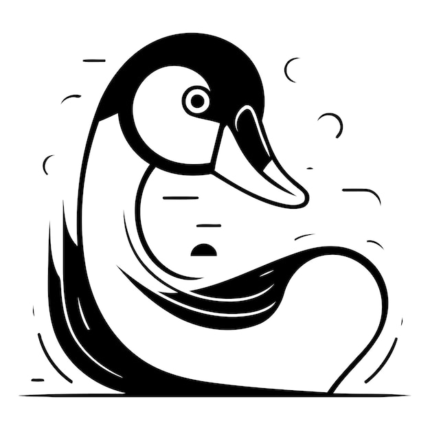 Вектор Векторная иллюстрация утки на белом фоне в плоском стиле