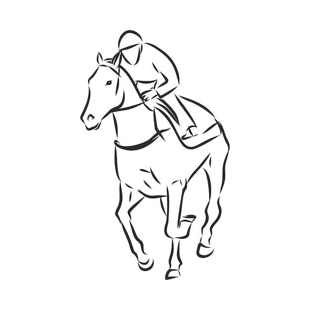 Вектор Векторная иллюстрация скаковой лошади и жокея