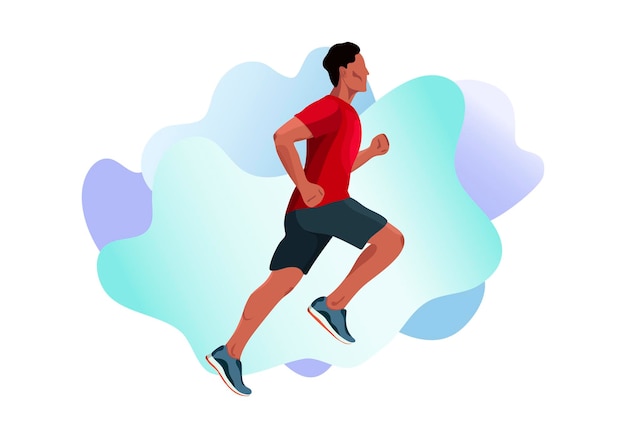 Вектор Векторная иллюстрация бегущего человека бегунов спортсменов спортивных мужчин