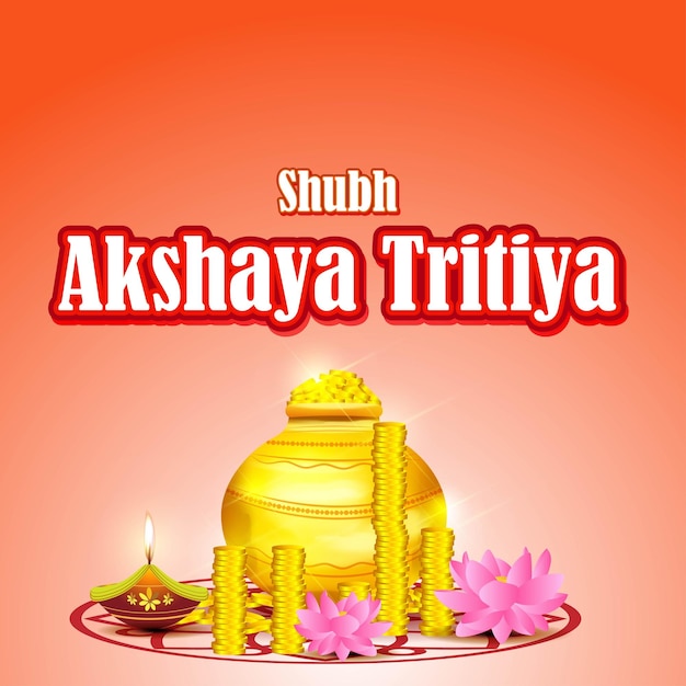 Akshaya Tritiya 배너의 벡터 일러스트 레이 션