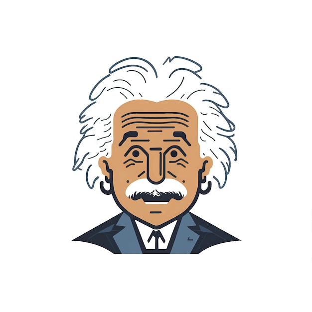 ベクトル 白い背景の上のアルバート アインシュタインのベクトル イラスト