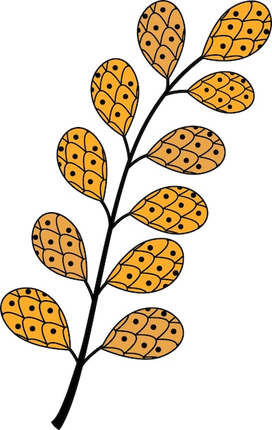 秋の小枝のベクター イラストです。飾りと秋の小枝。ロゴのアイデア