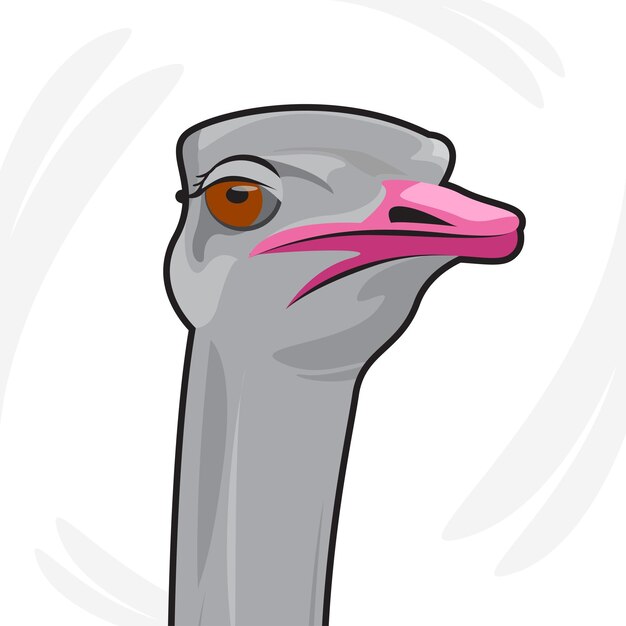 Векторная иллюстрация головы страуса