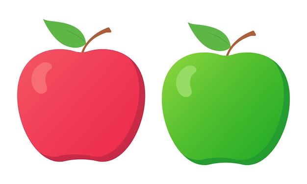 Векторная иллюстрация яблочных фруктов в мультяшном стиле