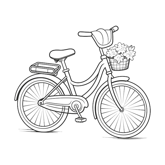 Векторная иллюстрация велосипеда для раскраски для kdp