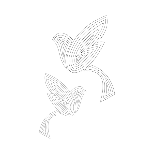 Вектор Векторная иллюстрация знака птицы непрерывной линии искусства линии птиц