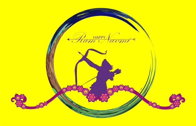 Вектор Векторная иллюстрация стрелы из лука и поздравительной открытки лорда рамы с луком и колчаном для фестиваля рам навами