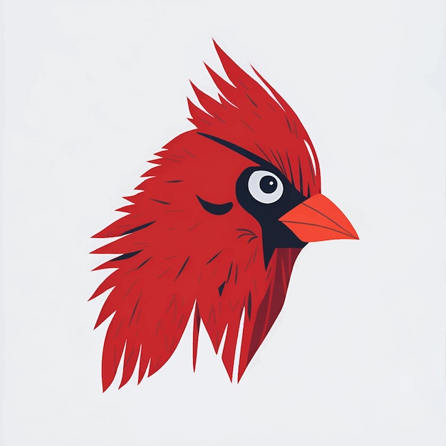 Векторная иллюстрация творческого милого талисмана кардинала-птицы