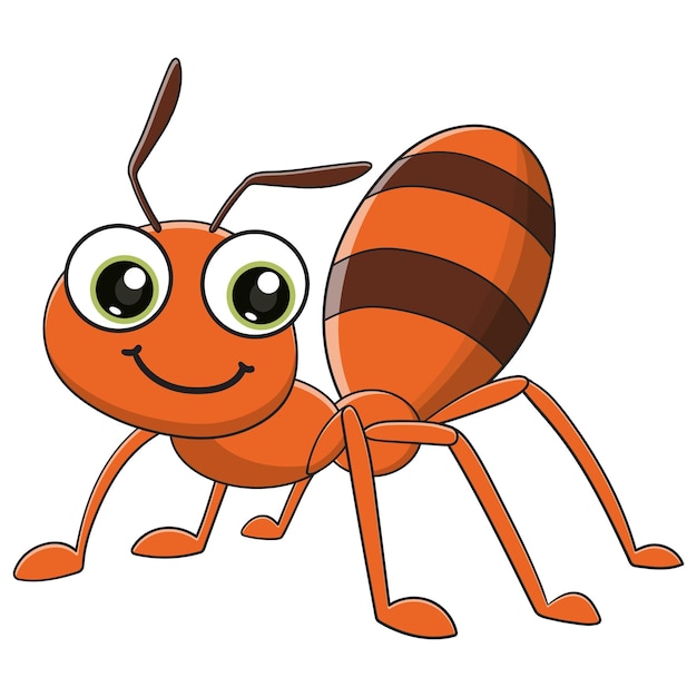 Векторная иллюстрация милого мультфильма о муравьях