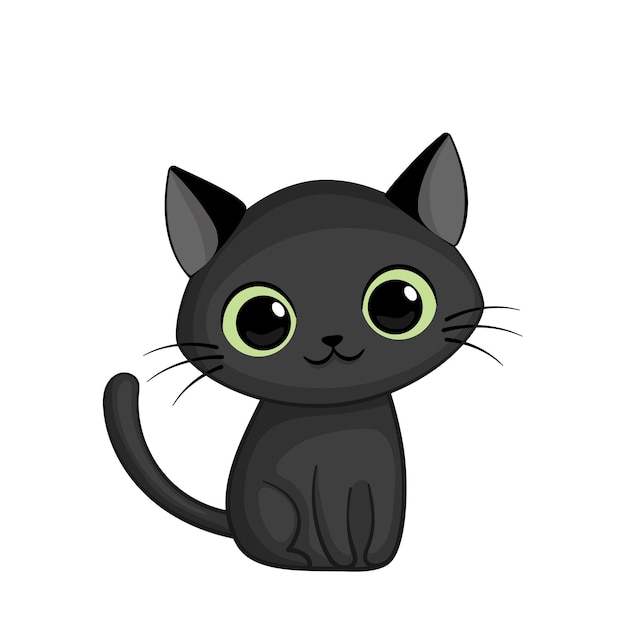 Вектор Векторная иллюстрация милой черной кошки
