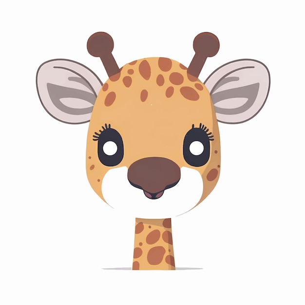 Вектор Векторная иллюстрация милого мультфильма жираф в стиле kawaii животное ребенок икона персонажа жирафа