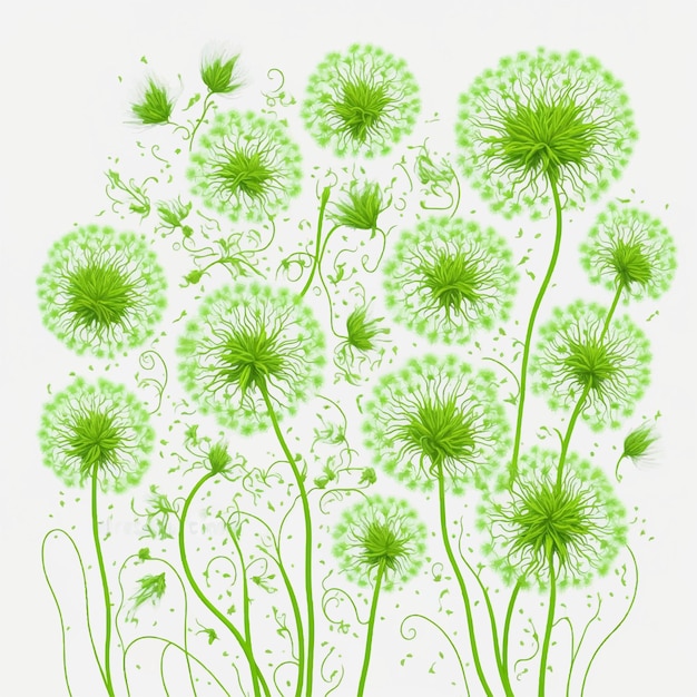 Вектор Векторная иллюстрация цветов одуванчика