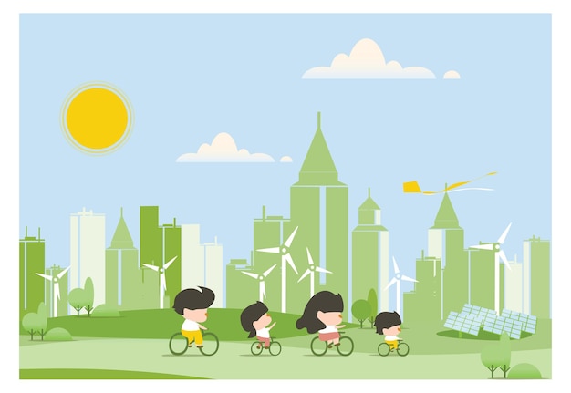 Векторная иллюстрация экологически чистой концепцииплоский баннер экологически чистый рисованный мультфильм