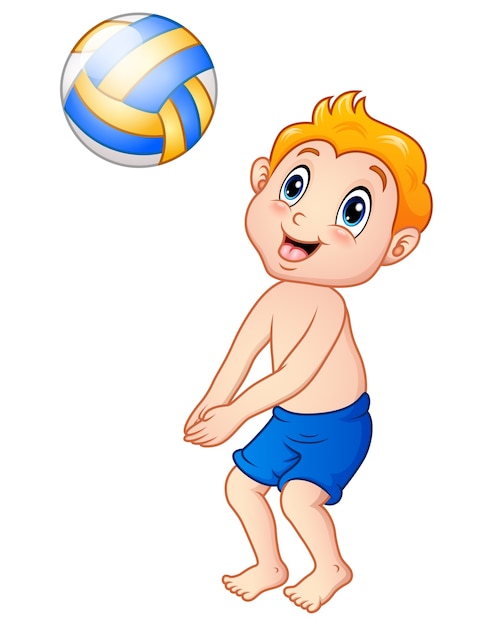 Картинка мальчик играет в волейбол