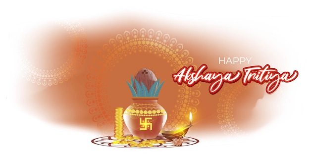 Векторная иллюстрация баннера фестиваля happy akshaya tritiya