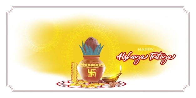 Векторная иллюстрация баннера фестиваля happy akshaya tritiya