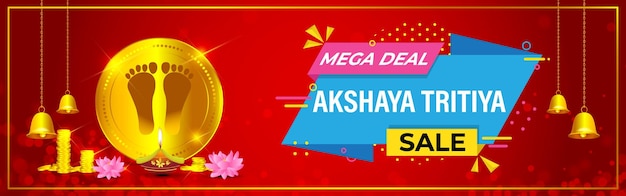 Векторная иллюстрация баннера happy akshaya tritiya sale