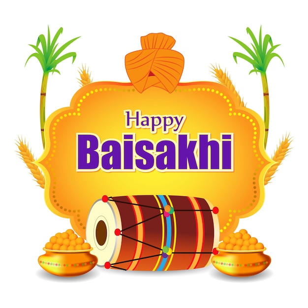 Векторная иллюстрация фестиваля happy baisakhi