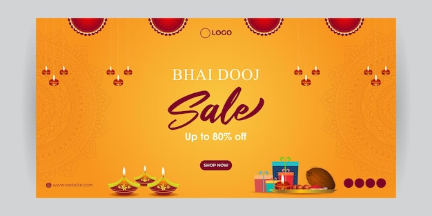 Вектор Векторная иллюстрация шаблона ленты социальных сетей happy bhai dooj sale