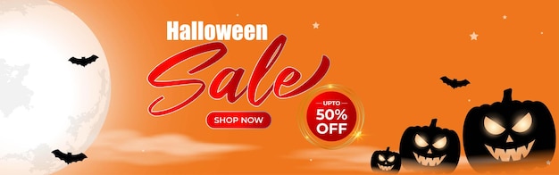 Векторная иллюстрация шаблона продажи happy halloween