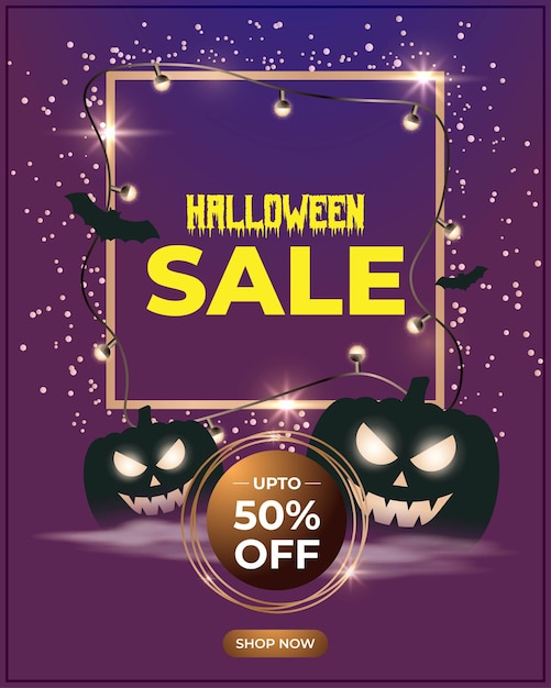 Вектор Векторная иллюстрация шаблона продажи happy halloween