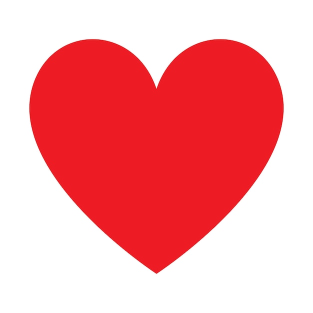 Вектор Векторная иллюстрация символа сердца красного цвета на белом фоне