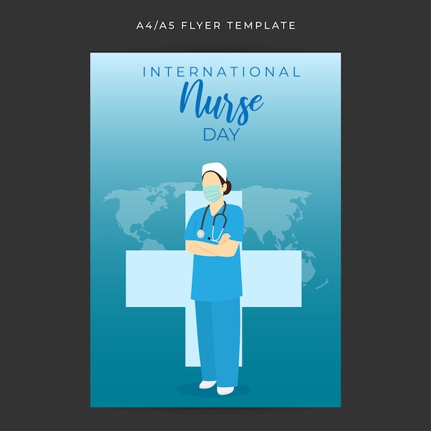 Вектор Векторная иллюстрация шаблона макета ленты новостей в социальных сетях международного дня медсестер