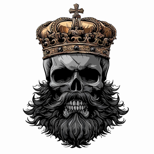 vector_illustration_of_king_skull_with_beard