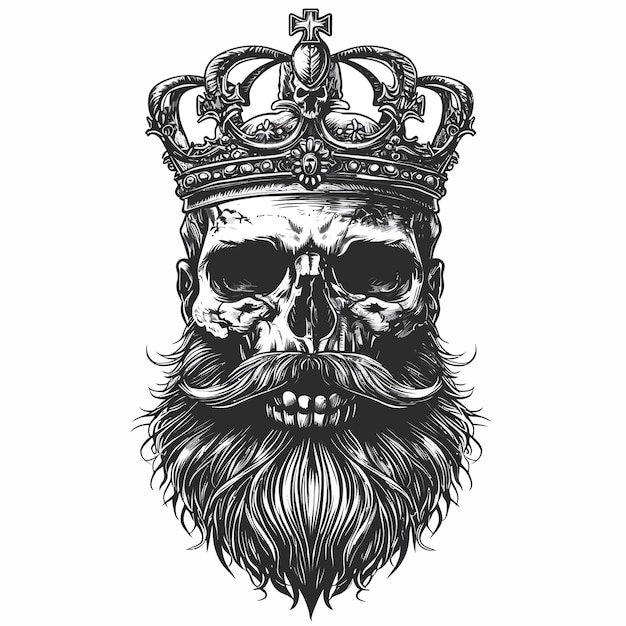 vector_illustration_of_king_skull_with_beard