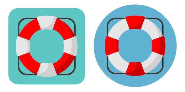 Вектор Векторная иллюстрация иконки спасательных жилетов в плоском стиле.