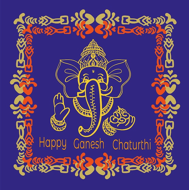 Ganesh Chaturthi 배경에 주 Ganpati의 벡터 일러스트 레이 션