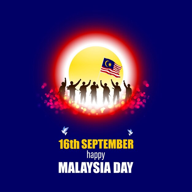 Векторная иллюстрация знамени дня малайзии