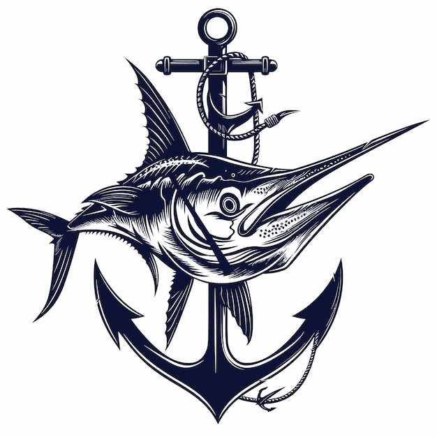 vector_illustration_of_Marlin_fish_with_anchor