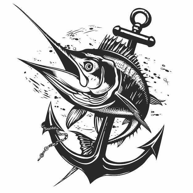 vector_illustration_of_Marlin_fish_with_anchor