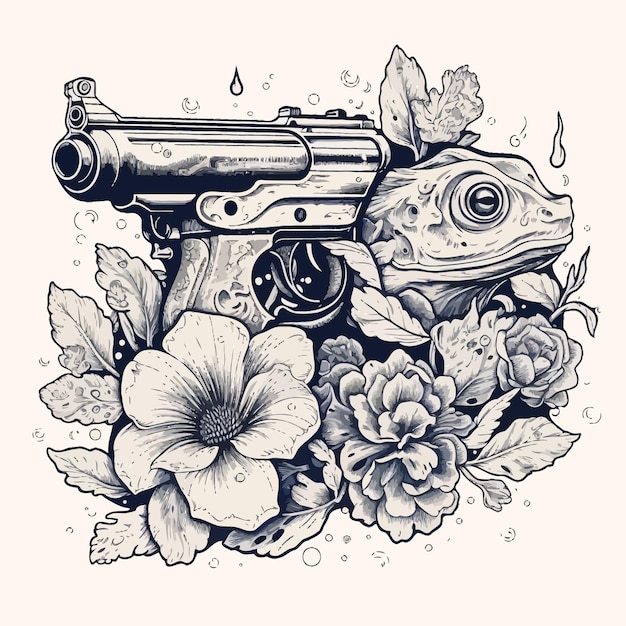 Vector vector_illustration_of_monochrome_revolver