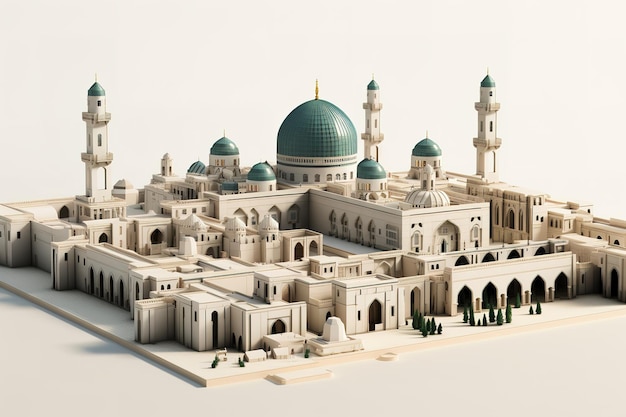 モスクのイスラム教の祈りの建物のベクトルイラスト