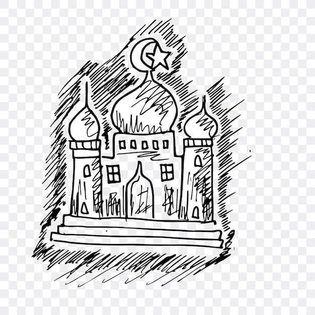 Вектор Векторная иллюстрация мечети, эскизная иллюстрация