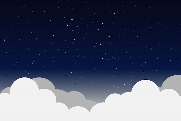 ベクトル 夜の空のベクトル図