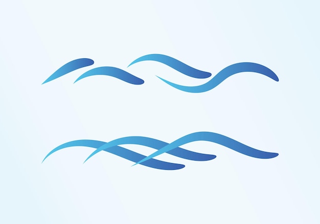 Векторная иллюстрация морских волн природной воды