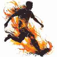 Vector vector_illustration_of_soccer_player_with_flames