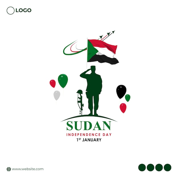 ベクトル スーダンの独立記念日のソーシャルメディアフィードテンプレートのベクトルイラスト