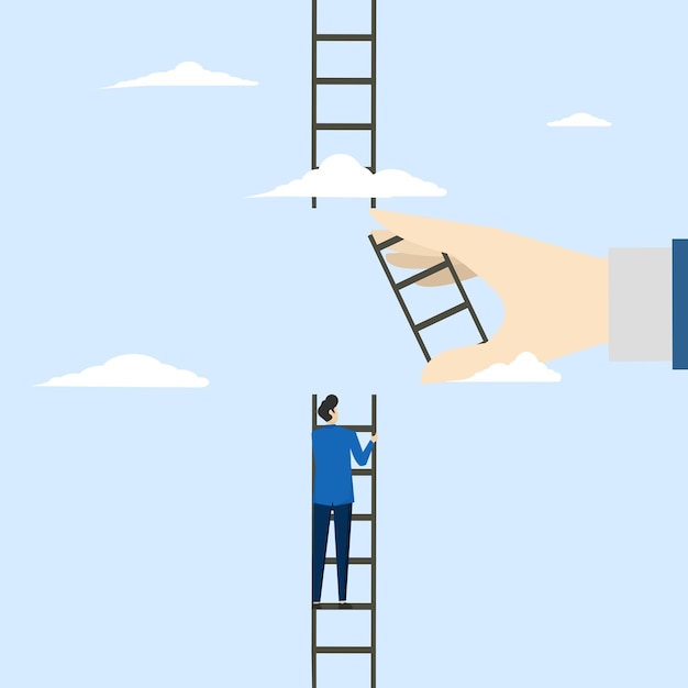 ベクトル キャリア目標を達成したり、成功のはしごを登るのを支援するためのサポートのベクトル イラスト