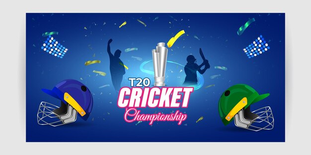 Вектор Векторная иллюстрация шаблона для социальных сетей лиги по крикету т20